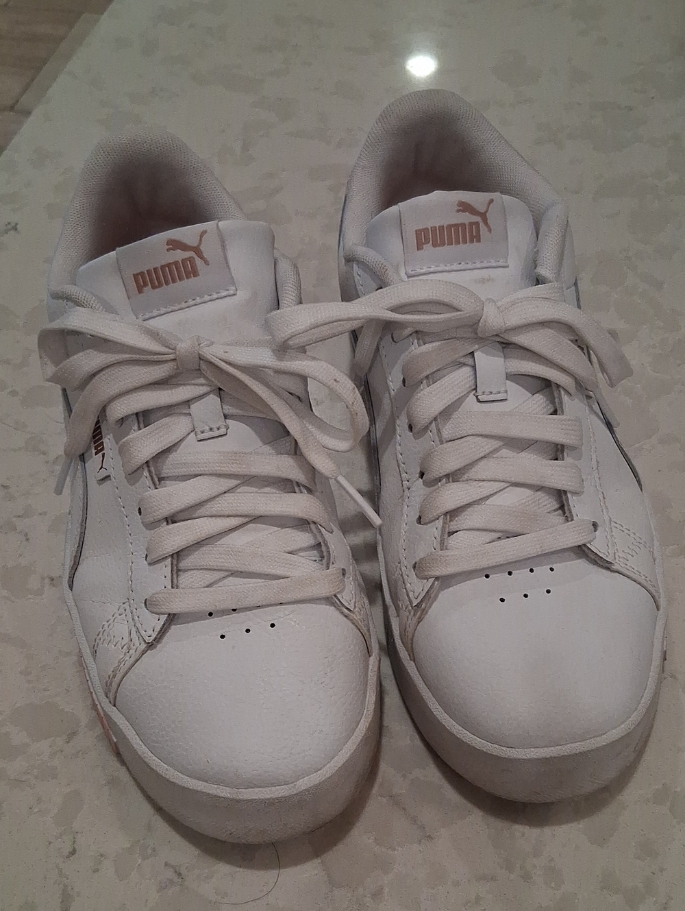 Puma White W/ Pink Detail Sneakers Size 8
